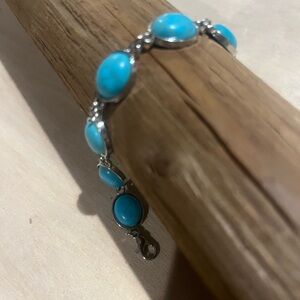 Silver and Blue Stone Bracelet